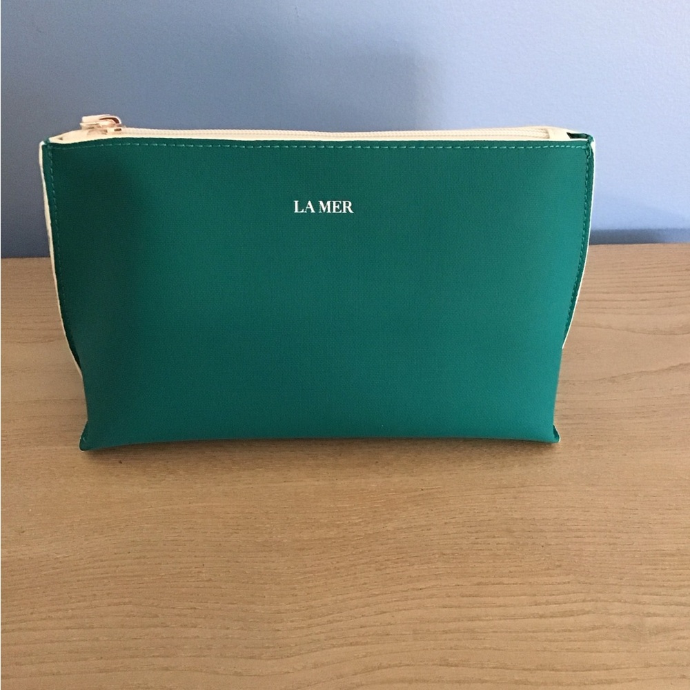 New 🎁 Idea La Mer Teal Cosmetic Makeup Bag.